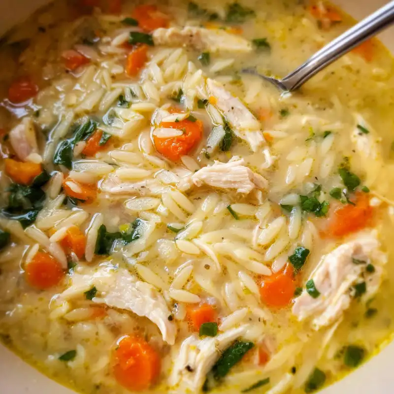 Lemon Chicken Orzo Soup