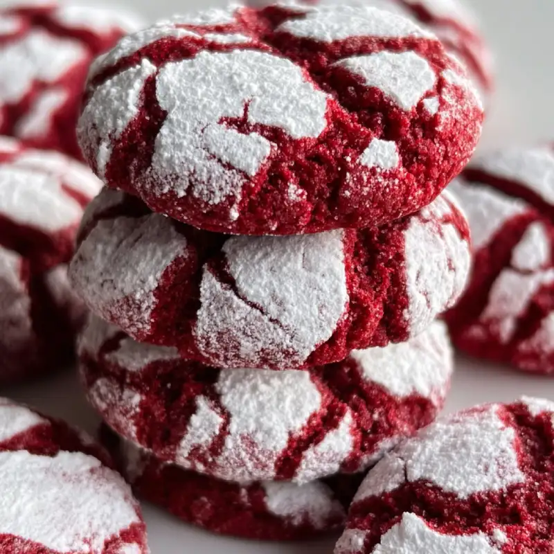 Red Velvet Crinkle Cookies