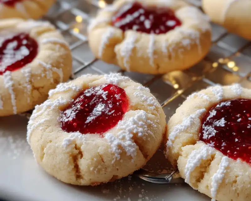 Soft Christmas Thumbprint Cookies