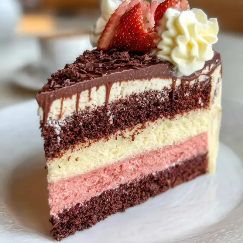 Neapolitan Chocolate Cake