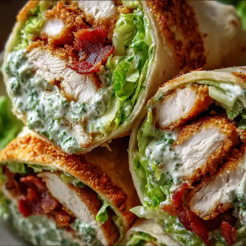 Crispy Chicken Caesar Wraps