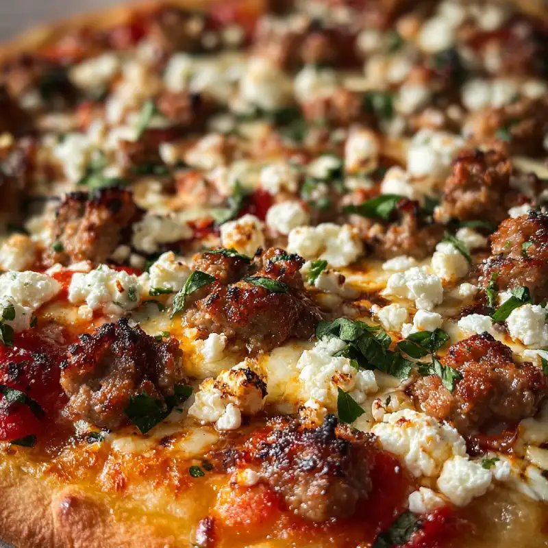 Hot Sausage Feta Honey Pizza
