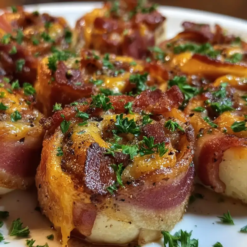Garlic Butter Bacon Roll-Ups