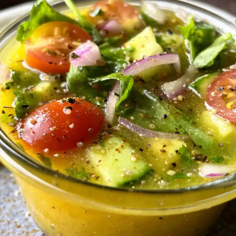 Fresh salads lemon dressing