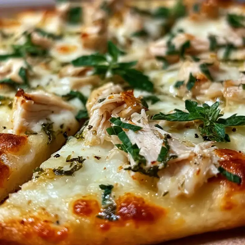 Roasted Garlic White Chicken Pizza