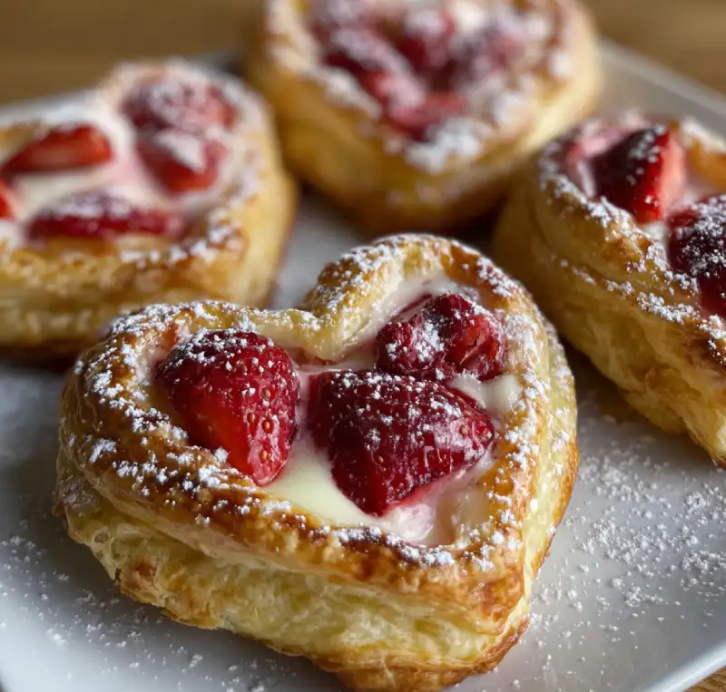 Strawberry Cream Cheese Heart Danishes