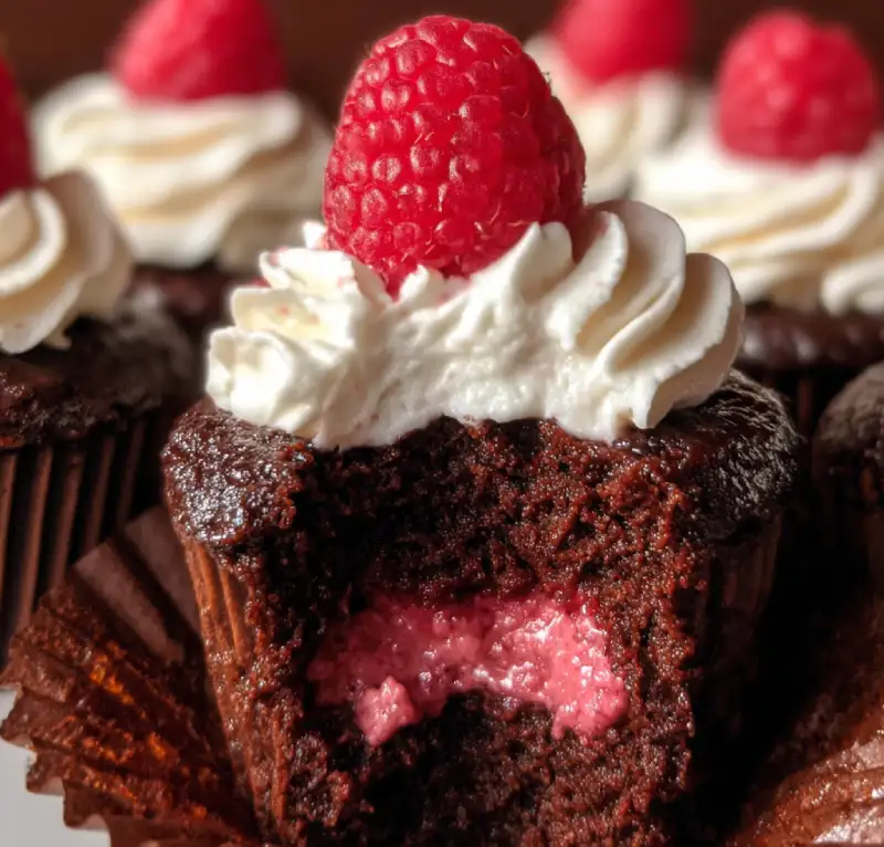 chocolate raspberry cupcakes