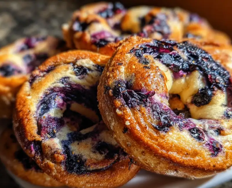 Protein Bagels with Blueberry Swirl