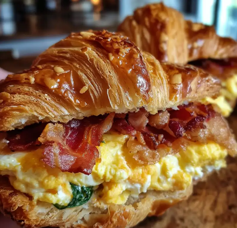Flaky Croissant Breakfast Sandwiches