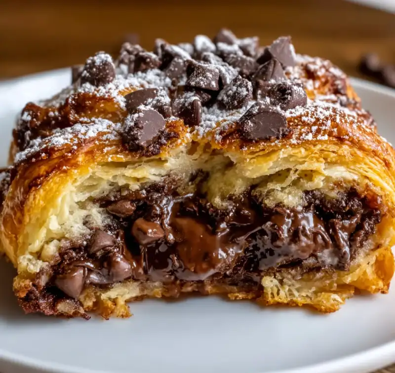 easy chocolate croissant breakfast bake