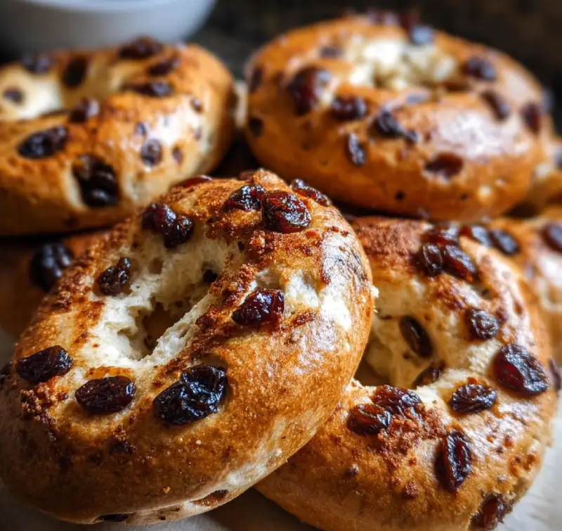 Cinnamon Raisin Greek Yogurt Bagels