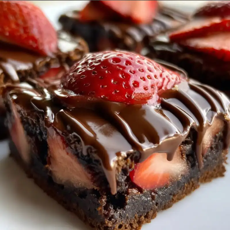 Covered Strawberry Brownies