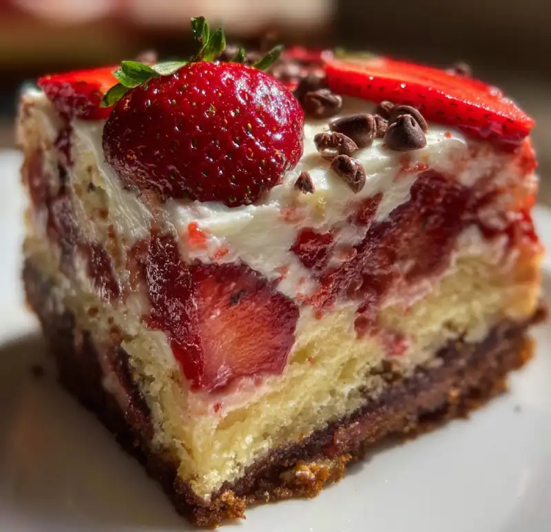Strawberry Earthquake Cake