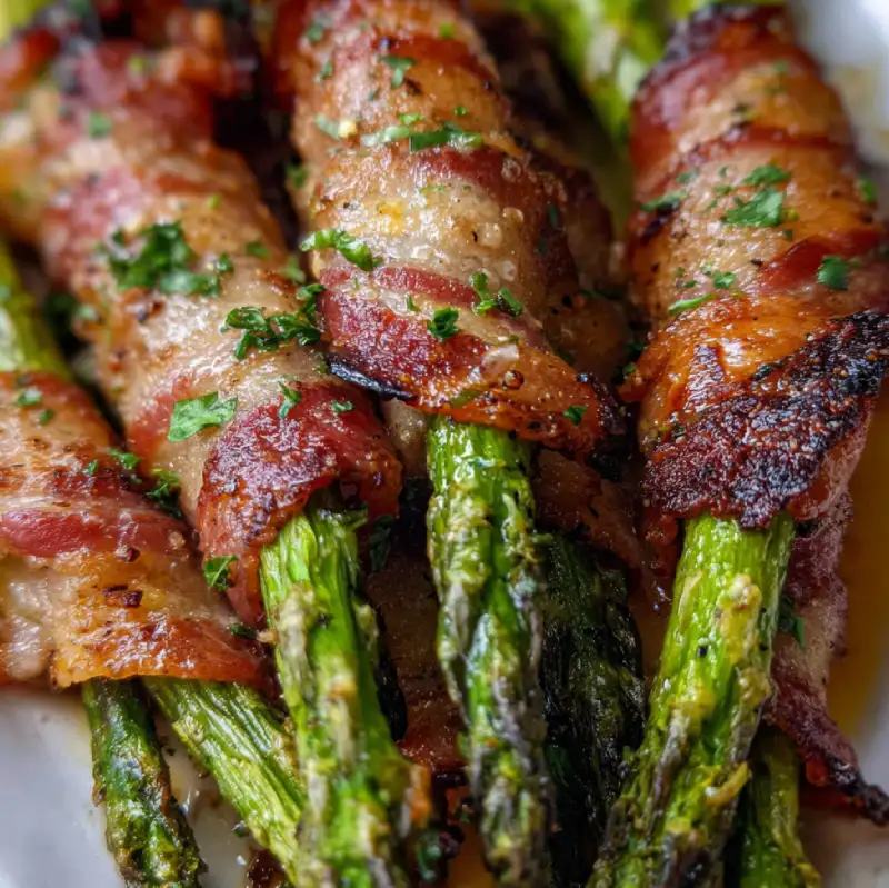 Delicious Garlic Bacon Wrapped Asparagus Recipe