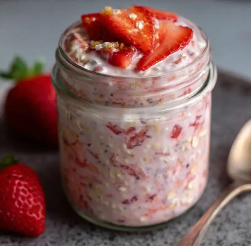 Strawberries and Cream Overnight Oats