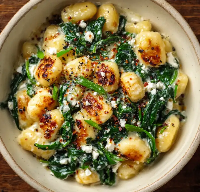 Gnocchi with Spinach and Feta