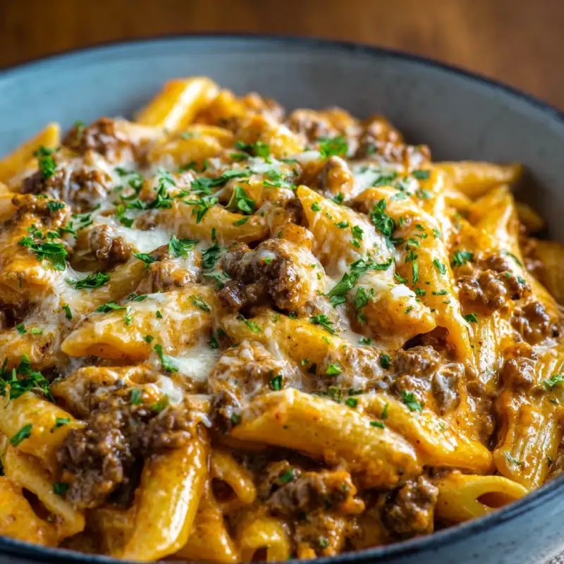 Creamy High Protein Beef Pasta