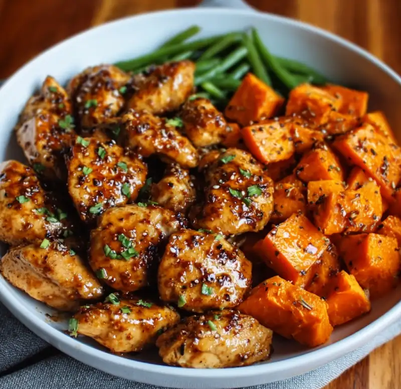 Honey Garlic Chicken and Sweet Potato