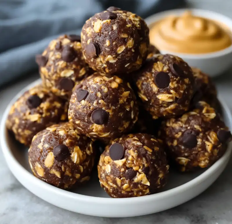 No-Bake Chocolate Peanut Butter Protein Balls