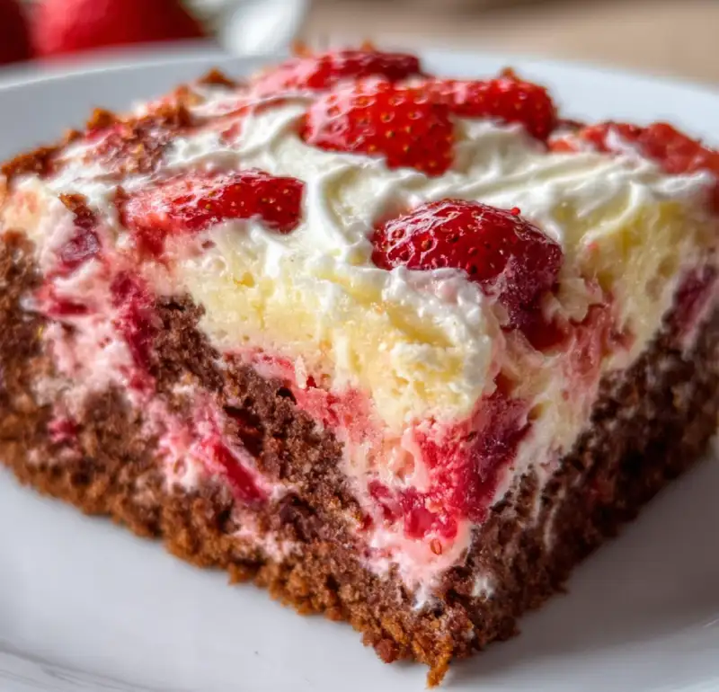 Strawberry Earthquake Cake
