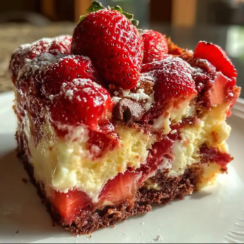Strawberry Earthquake Cake