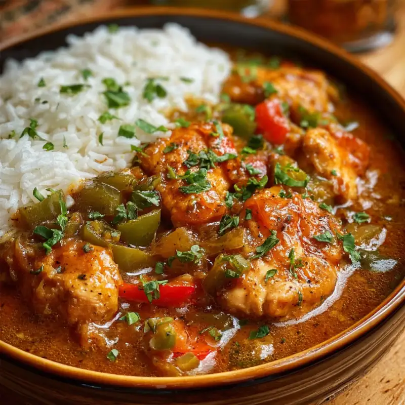 Chicken Stewed Louisiana Style