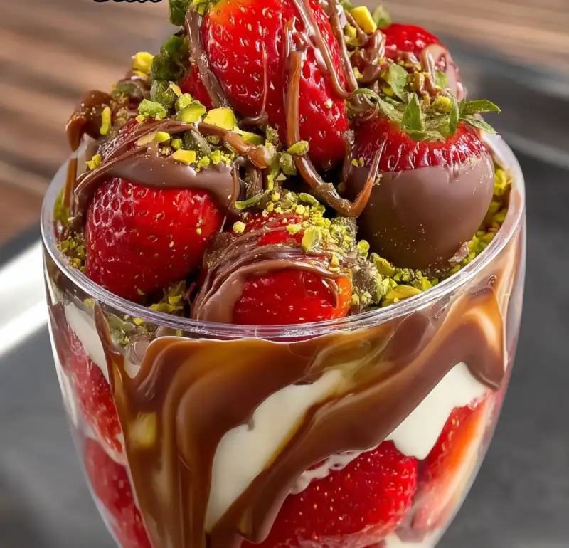 Dubai Chocolate Covered Strawberry Cup