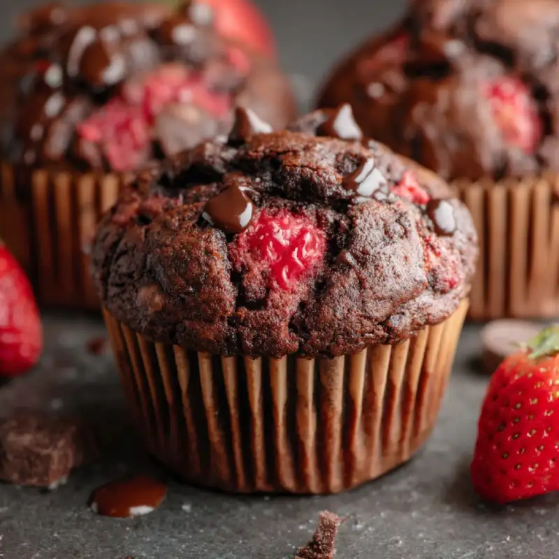 Chocolate Strawberry Muffins