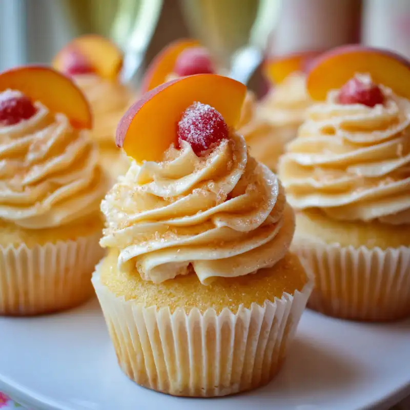 Peach Bellini Cupcakes