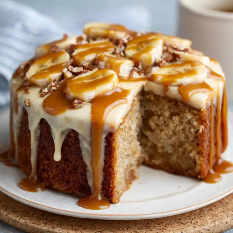 Salted Caramel Brown Butter Banana Cake