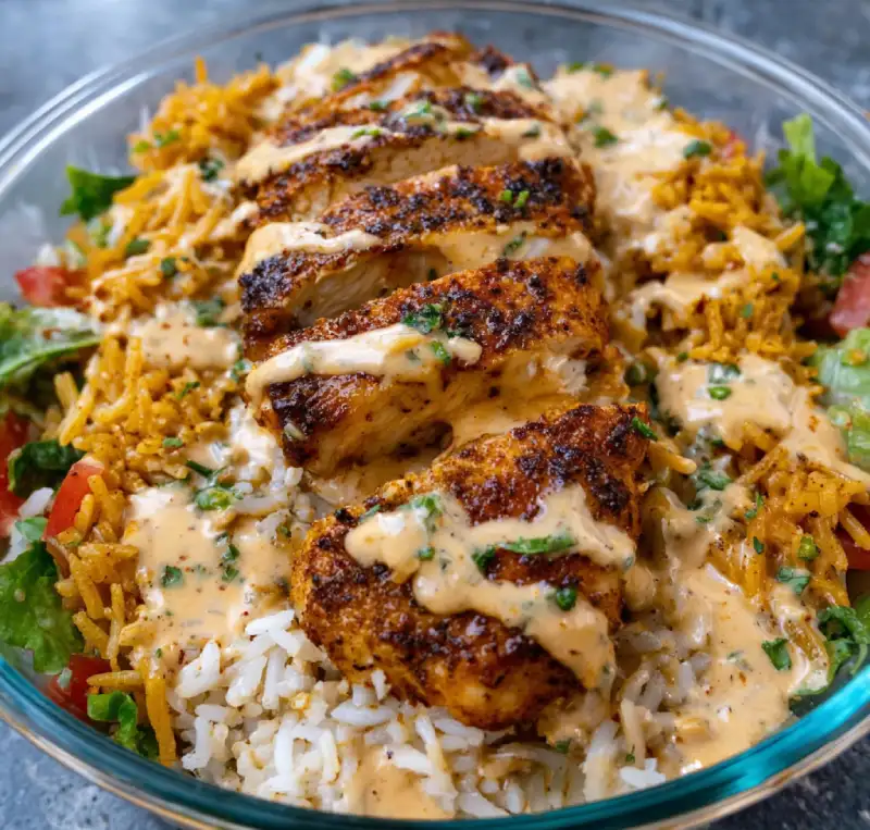 Delicious Creamy Cajun Chicken & Rice Bowls Recipe