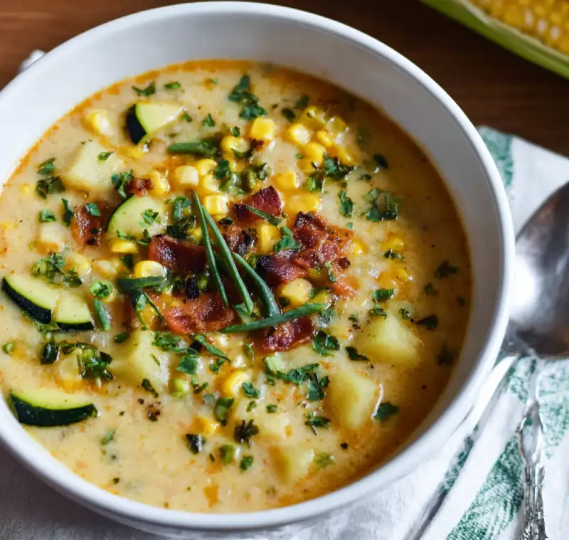 Hearty Potato Corn Zucchini Soup