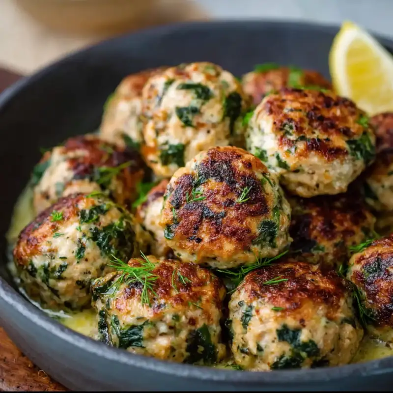 Low Carb Spinach Chicken Meatballs