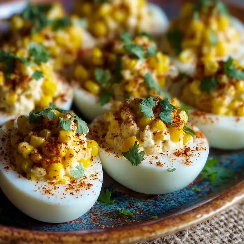 Mexican Street Corn Deviled Eggs