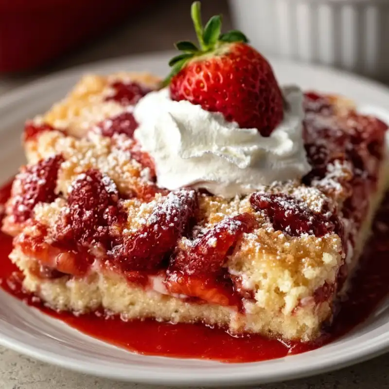 Strawberry Cheesecake Dump Cake