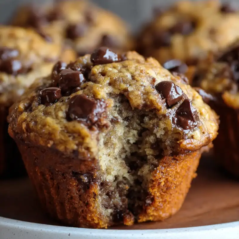 Banana Espresso Chocolate Chip Muffins