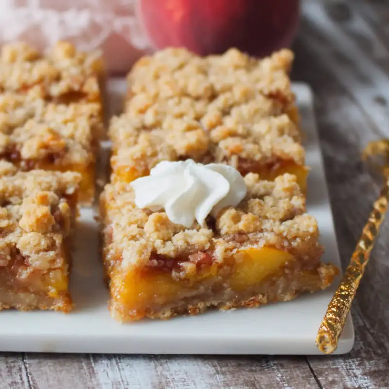 Peaches and Cream Crumble Bars