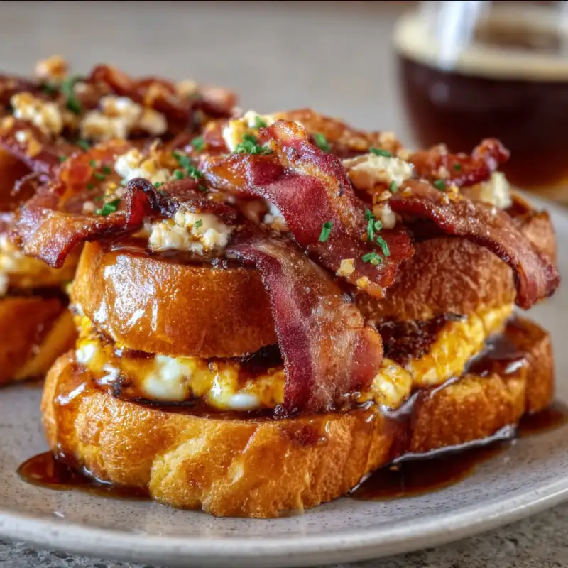 Bourbon Maple Bacon Stuffed Toast