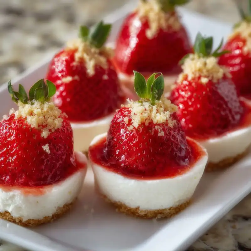 Sweetheart Cheesecake Deviled Strawberries