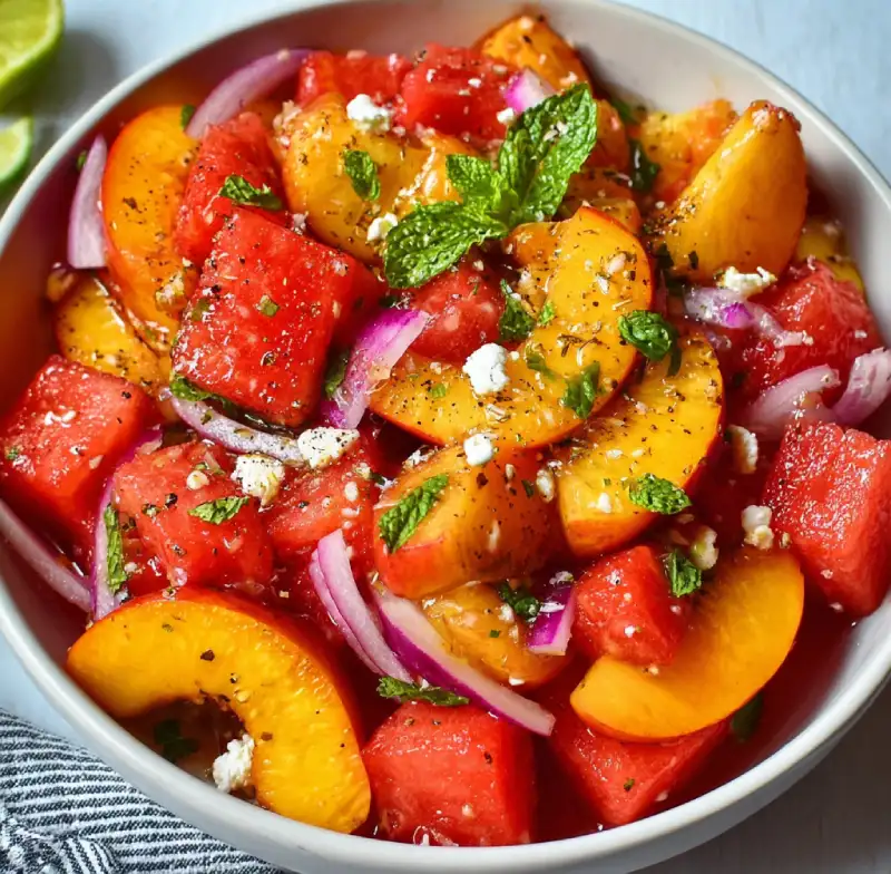 Summer Peach Watermelon Salad