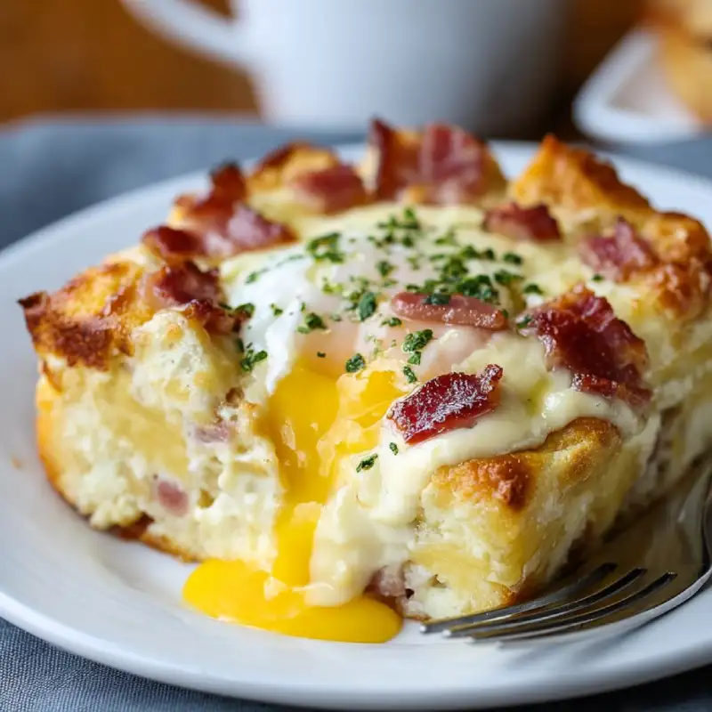 Easy Delicious Baked Eggs Benedict Casserole Recipe