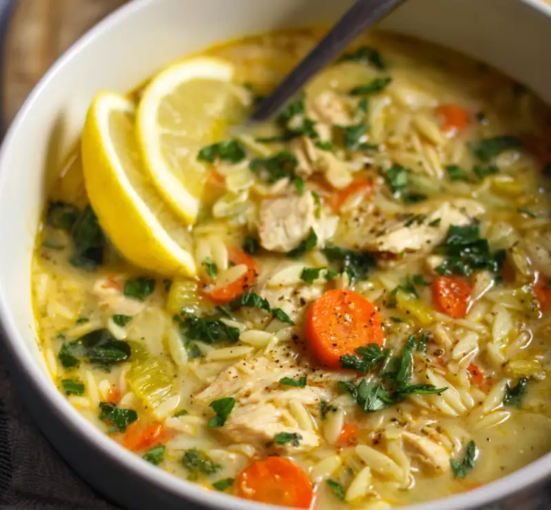Lemon Chicken Orzo Soup