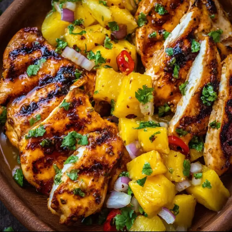 Grilled Mango Pineapple Chicken