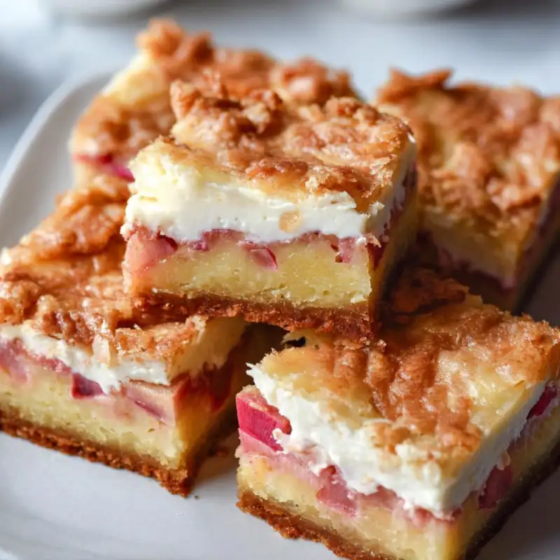 Moist Rhubarb Custard Bars