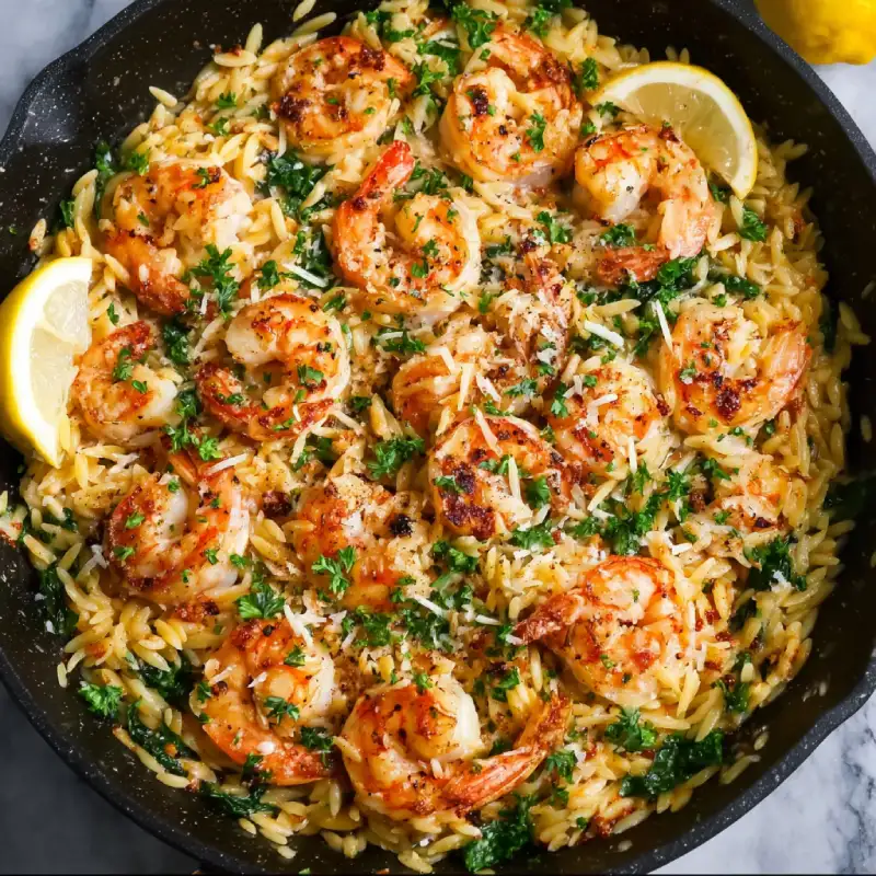Lemon Shrimp and Orzo Skillet Recipe – Delicious Easy Meal