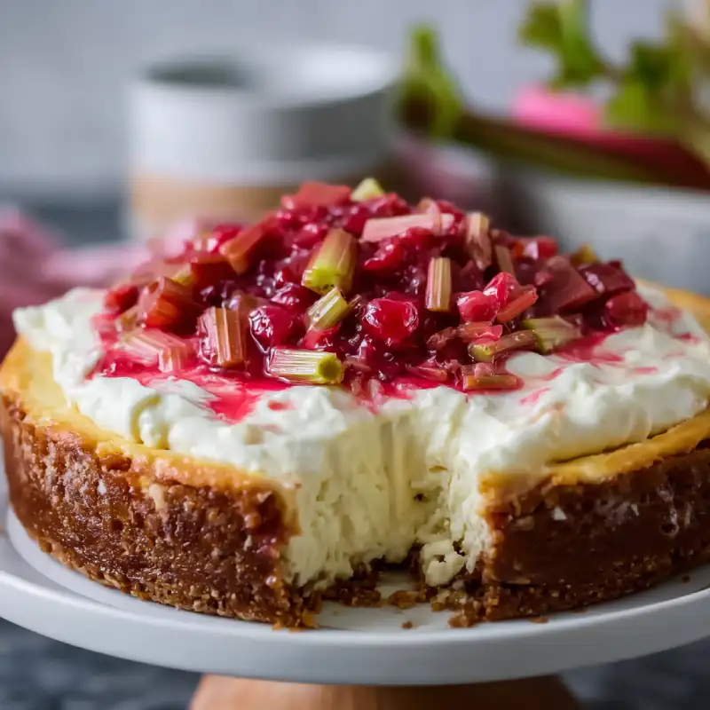 Irresistible Keto Rhubarb Cheesecake