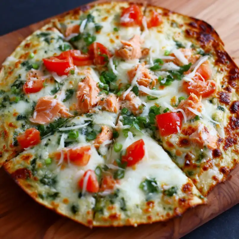 Leftover Salmon Tortilla Pizza