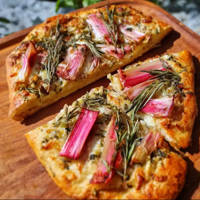 Rhubarb Rosemary Flatbread