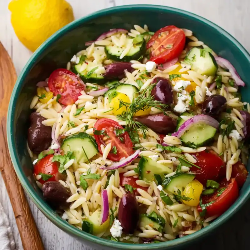 Juicy Mediterranean Orzo Pasta Salad