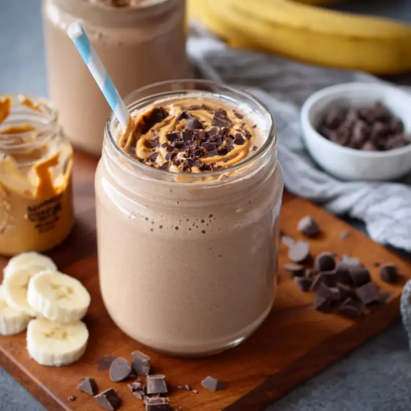 Chocolate Peanut Butter Protein Smoothie